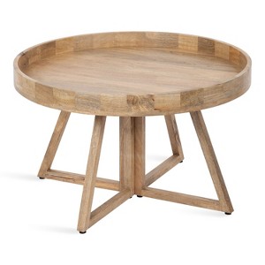 Kate and Laurel Avery Round Wood Coffee Table, 30x30x18, Natural - 1 of 4