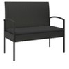 Patio Bench with Cushion Black 41.3" Poly Rattan - 3 of 4