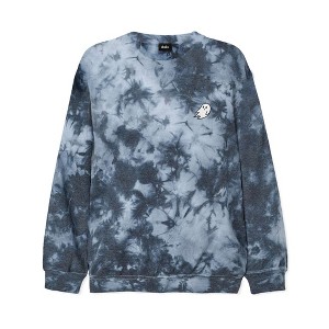 Dalix Ghost Embroidered Washed Crewneck Sweatshirt Long Sleeve Fleece Cotton Mens - 1 of 4