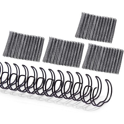 Stockroom Plus 100-Pack Black Double Loop Wire Spiral Binding Coils Spines for 120 Sheets, 10.5"x9/16", 3:1 Pitch