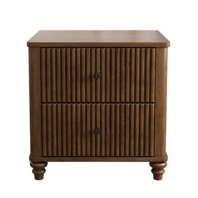 Dexmalle Modern Wood NightStand with Metal Handle