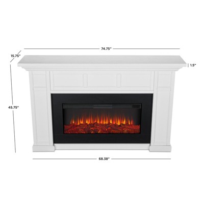 Alcott 75" White Electric Fireplace with Mantel