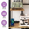 55" Bakers Rack with Power Outlet and LED Light, 5-Tier Kitchen Microwave Stand Coffee Bar with Storage - 4 of 4