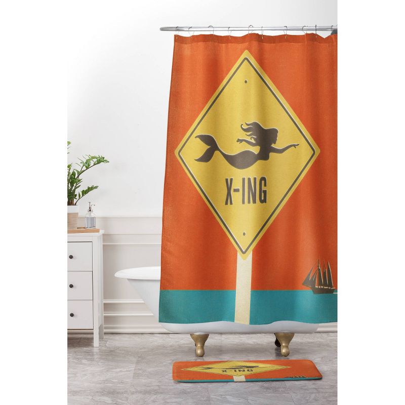 Mermaid Shower Curtain Orange - Deny Designs, 4 of 7