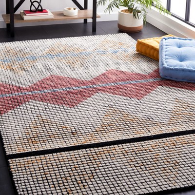 Ivory and Gold 8' x 10' Abstract Wool Area Rug