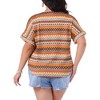 Agnes Orinda Women's Plus Size Boho V Neck Short Sleeve Geometric Print Summer Holiday Blouses - 4 of 4