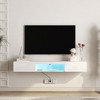 63" Floating Wall Mounted TV Stand with 16-Color LED Lights and 4 Flashing Modes, Modern Floating Media Console for 65 Inch TVs with Storage - 4 of 4