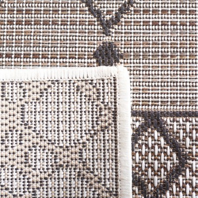 Havana Light Brown and Black Geometric Synthetic Indoor/Outdoor Area Rug