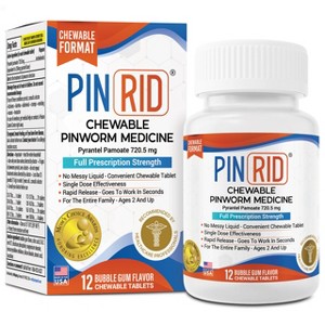 PIN RID Chewable Tablets for Pinworms Pyrantel Pamoate 250 mg – 12ct - 1 of 4