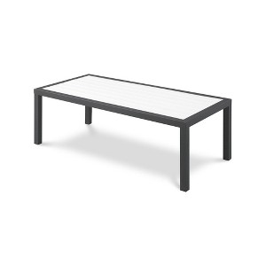 Meridian Furniture,Nizuc Wood Look Accent Paneling Outdoor Patio Aluminum Coffee Table - 1 of 4