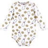 Hudson Baby Cotton Long-Sleeve Bodysuits, Navy Milk And Cookie - 4 of 4