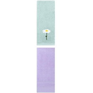 REGALWOVEN Bathroom Soft Absorbent Hand Towel 14" x 30"/13" x 30" 2 Pcs - 1 of 4
