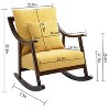TIRAMISUBEST woven fabric Mid Century Modern Accent Chairs Comfy Upholstered Glider Arm Chair with Solid Wood for Living Room Bedroom Balcony - 3 of 4