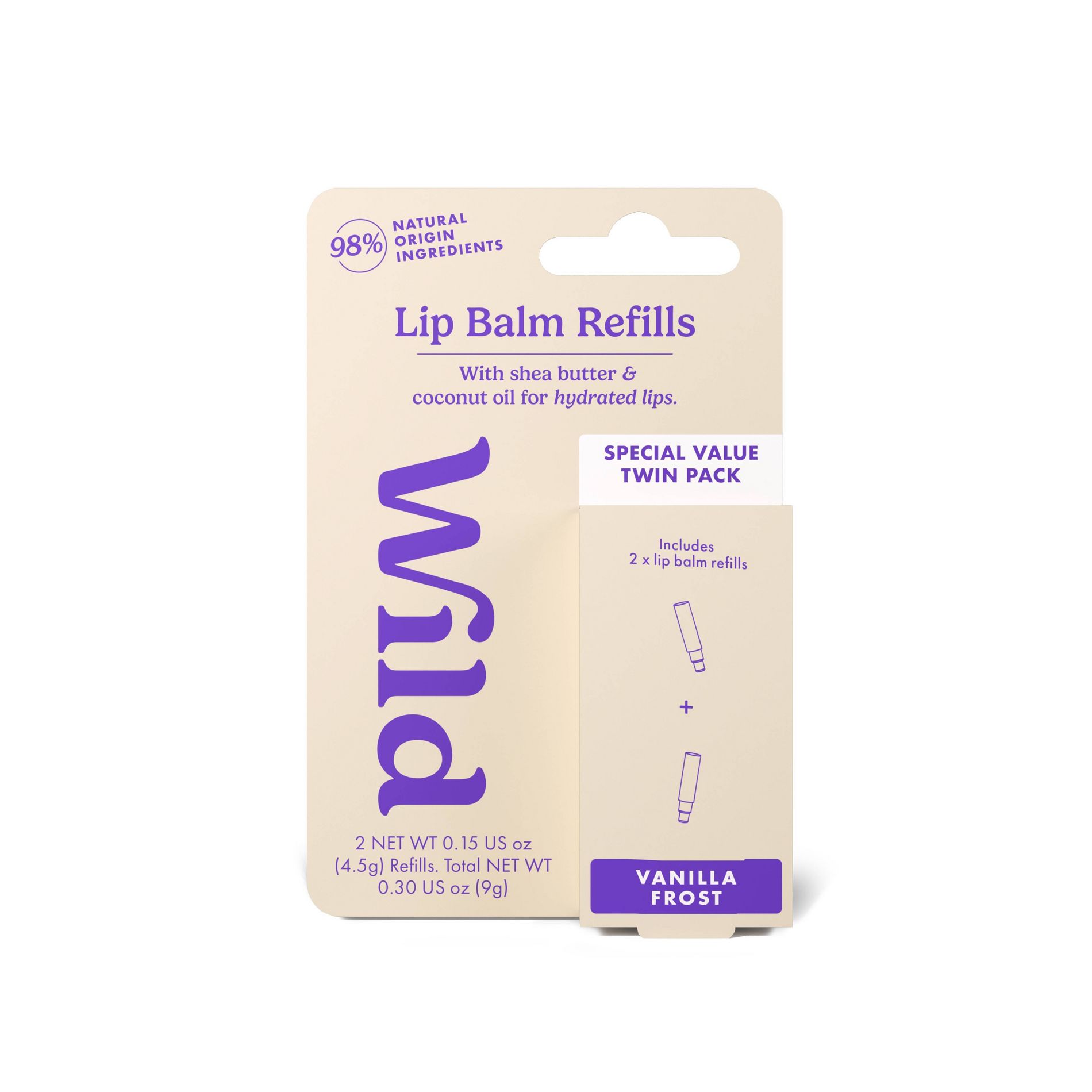 Wild Cosmetics Vanilla Frost Lip Balm Refill - 0.3oz/2pk