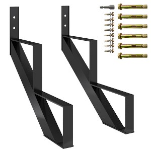 Garvee 2 Pack Steel Stair Step Riser, Metal Stair Stringer with Reinforcing Support Legs for Indoor/Outdoor Steps - 1 of 4