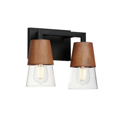Maxim Lighting Carpenter 2 - Light Vanity in  Walnut/Black