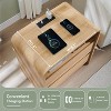 SinCiDo Set of 2 Nightstands, 25" Tall Modern Wood Bedside Table w/2 Drawers & Charging Station, Curved Profile, for Bedroom, Living Room - 4 of 4