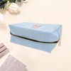 Unique Bargains Corduroy Rectangular Letter Makeup Bag Sky Blue 1 Pc - 3 of 4