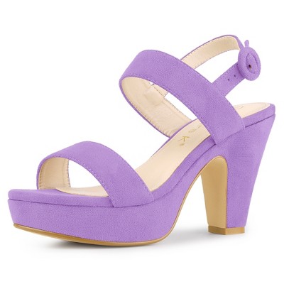Allegra K Women's Slingback Platform Chunky High Heel Adjustable Buckle Strap Sandals