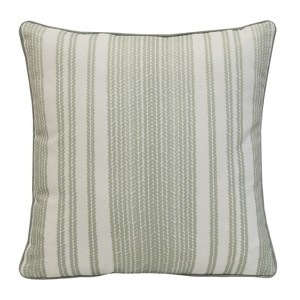 Outdoor Decor by Commonwealth Printed Stripe Outdoor Pillow Cover 18 x 18 Sage (Cover Only) - 1 of 4
