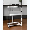HomeRoots 26" Gray and Silver Velvet and Stainless Steel Low Back Counter Height Bar Chair - 2 of 4