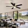 Ludomide 52 Inch Industrial Led Ceiling Fan With Lights And Remote, Modern Black And Gold Flush Mount Ceiling Fan With 5 Blades - 3 of 4