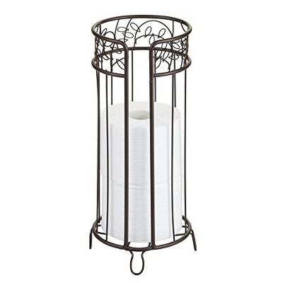 iDesign Metal Tissue Holder Stand The Twigz Collection â€“ Holds 3 Rolls of Toilet Paper, Bronze