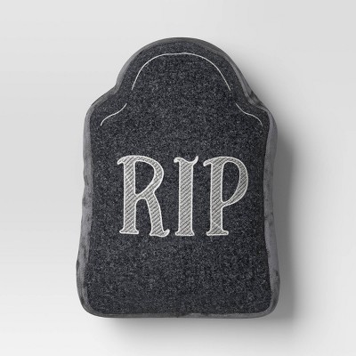 13"x9" 'RIP' Tombstone Novelty Shaped Throw Pillow Black - Hyde and EEK! Boutique™