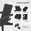 Hyleory Double Cup Holder Folding Adirondack Chair - HDPE Weather resistance,Stackable, Ergonomic Design - 3 of 4