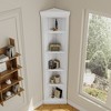 83.4"H Tall Bookshelf with LED Lighting, Modern Storage Bookcase with Open Shelves and Drawers/Desks/Doors, White-ModernLuxe - 2 of 4