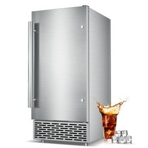 Velieta Ice Machine Commercial Ice Maker Machine, 90 Lbs /24H, 60 lbs Bin, Under Counter Built-in or Freestanding, Stainless Steel Household Use - 1 of 4