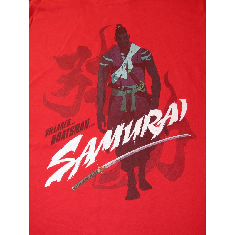 Yasuke Villager Boatsman Samurai Men's Red T-shirt, 2 of 3