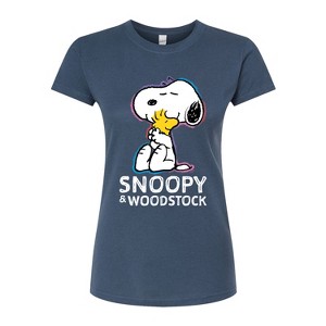 Women's - Peanuts - Snoopy And Woodstock Fitted Graphic T-Shirt - 1 of 4