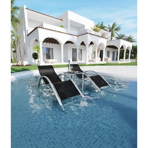 Outdoor Chaise Lounge Chairs Set of 3, Reclining Chairs, Aluminum Patio Loungers, Modern Design, Weather-Resistant, and Easy Assembly - 1 of 4