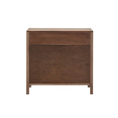 Natural Reclaimed Wood and Cane Webbing Accent Cabinet