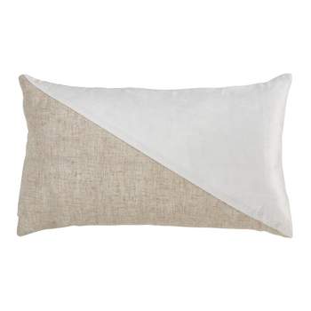 Saro Lifestyle Down-Filled Lumbar Throw Pillow With Geometric Velvet Design