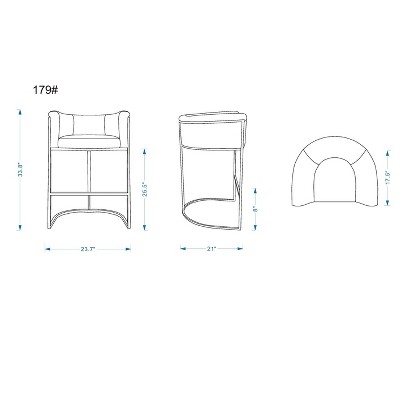 Cosmopolitan Cream Faux Leather Mid-Century Counter Stool, Set of 3