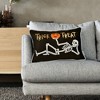 Whisen Halloween Pumpkin Embroidered Throw Pillow, Spooky Polka Dot Linen Cushion - 3 of 4