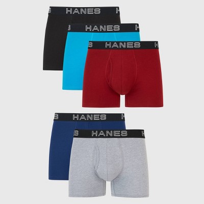 Hanes Premium Men's Mid-rise Stretch Trunks 5pk - Blue/black/gray Xl ...