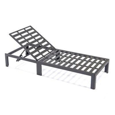 Chelsea Modern Aluminum Outdoor Chaise Lounge with Orange Cushions