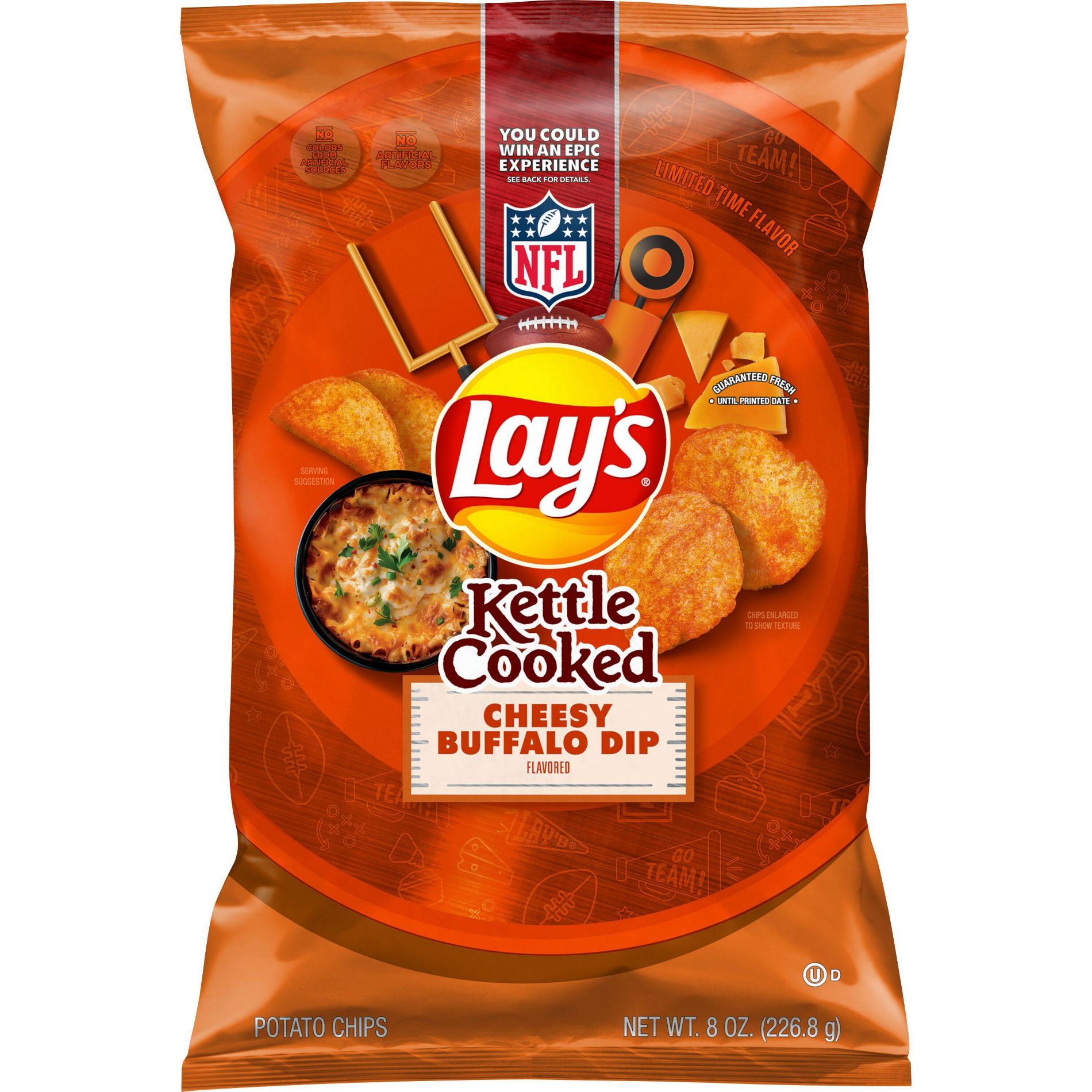 Lay's Kettle Cooked Cheesy Buffalo Chicken Dip Potato Chips - 8oz