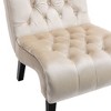 CAVINAS Modern Armless Velvet Accent Chair, Upholstered Fabric Button Comfortable Chair with Wooden Legs - 4 of 4