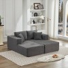 76" L-Shaped Cloud Sectional Couch with Double Chaise,Deep Seat Corduroy Modular Sofa Couch for Living Room,Cloud Sectional Sofa-Baofuwish - 3 of 4
