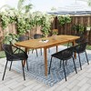 Set of 2 Patio Dining Chairs Stackable Chairs, Breathable Design, Simple Art Style, Metal Legs+Plastic Backrest -ModernLuxe - 3 of 4
