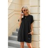 BLUEMING Womens T Shirt Dresses Crew Neck Mini Dresses Casual Short Sleeve Loose Flowy Dress with Pockets - 3 of 4