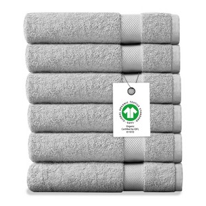 Delara 100% Organic Cotton Soft, Quick Dry & Ultra-Absorbent Wash Cloth (Pack of 6) - 1 of 4