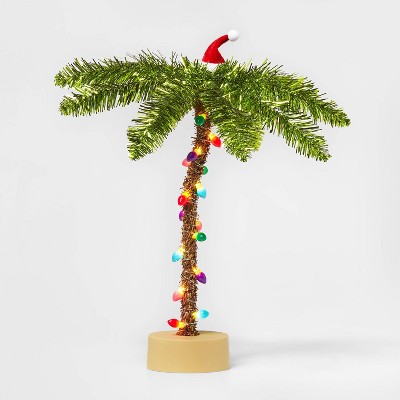 16in Tinsel Palm LED Battery Artificial Christmas Tree - Wondershop™