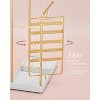 No-Assembly Rotating Jewelry Stand with Velvet Tray, Display Organizer for Earrings & Necklaces, Gold Room Decor for Teens - 3 of 4