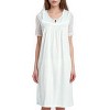 YafeMarte Women’s Sleeveless Cotton Blend Nightgown with Embroidered Yoke, Lace Trim, and Keyhole Bow Design - 2 of 4