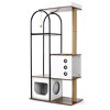 JUJABU Modern White Modern Cat Tower with 1 Caves,2 Scratching Posts - 2 of 4